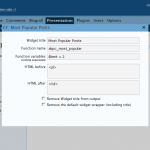 Custom Function Widgets settings