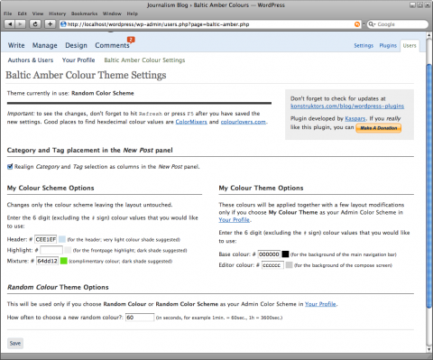 Baltic Amber Colour Theme & Scheme settings