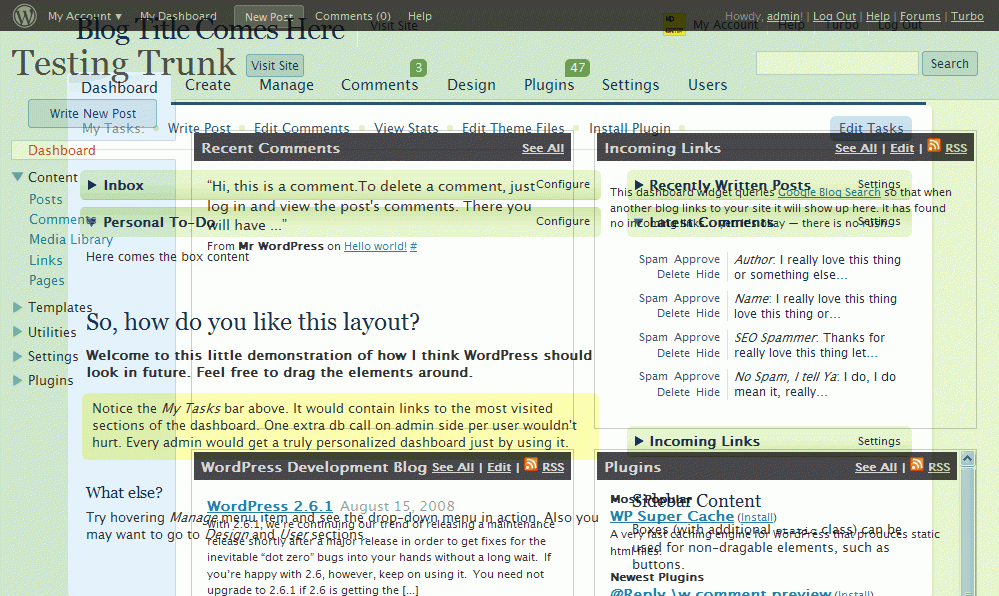 WordPress Crazyhorse UI vs. Konstruktors UI Proposal