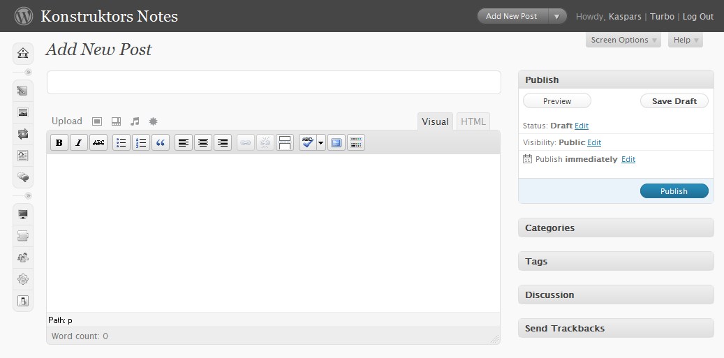 Original WordPress 2.7 layout