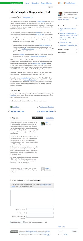 Konstruktors Notes post view design on April 2009