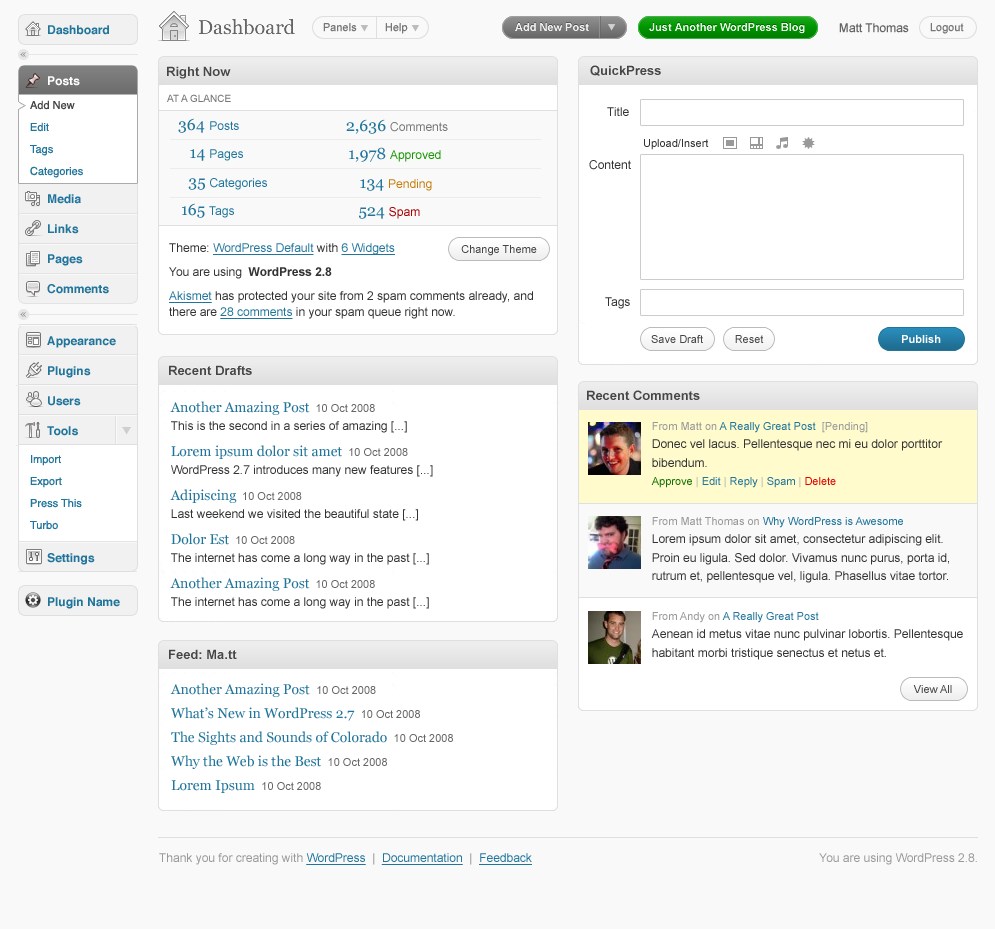 Suggestions for improving WordPress Admin Header