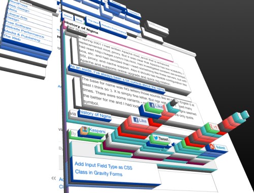 3D DOM element inspector in Firefox and social sharing buttons