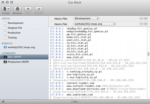 /etc/hosts editor for Mac OS X