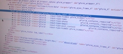Gravity Forms HTML mark-up with input field type CSS classes