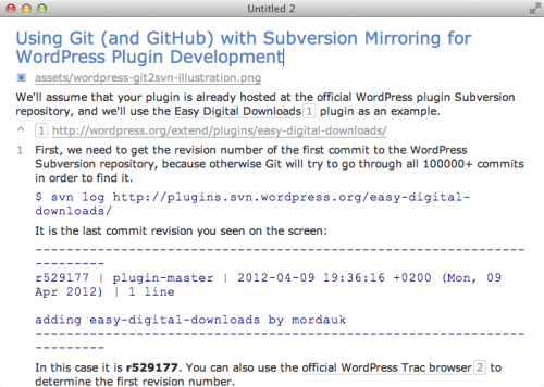 Texts editor with support for Markdown, HTML and Tex import and export