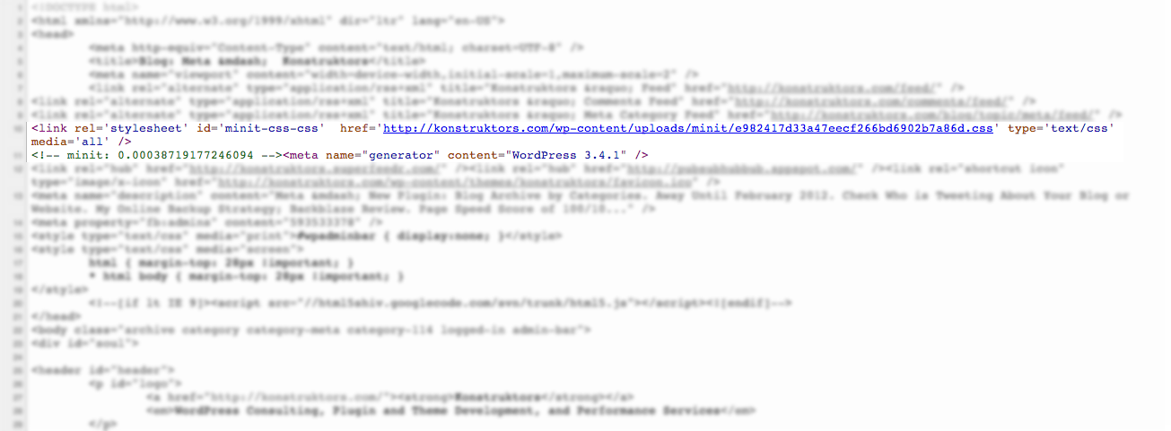 Minit plugin for WordPress that combines CSS and Javascript files