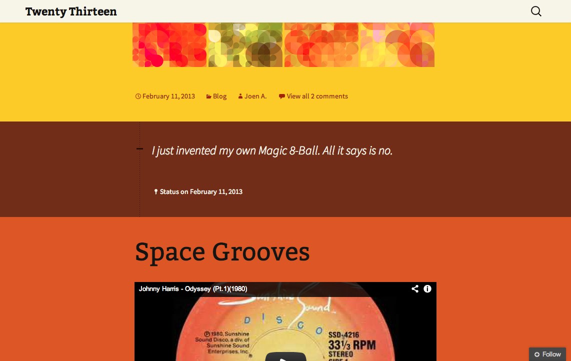 Twenty Thirteen WordPress Theme