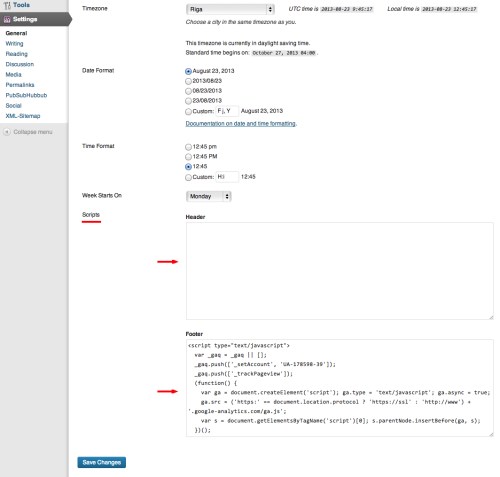Script Helper plugin for WordPress