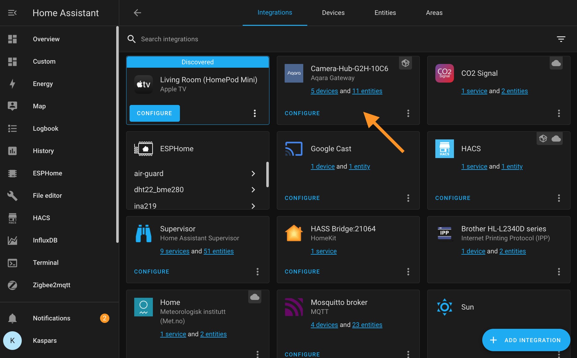 AqaraGateway Integration in Home Assistant with Aqara Hub G2H